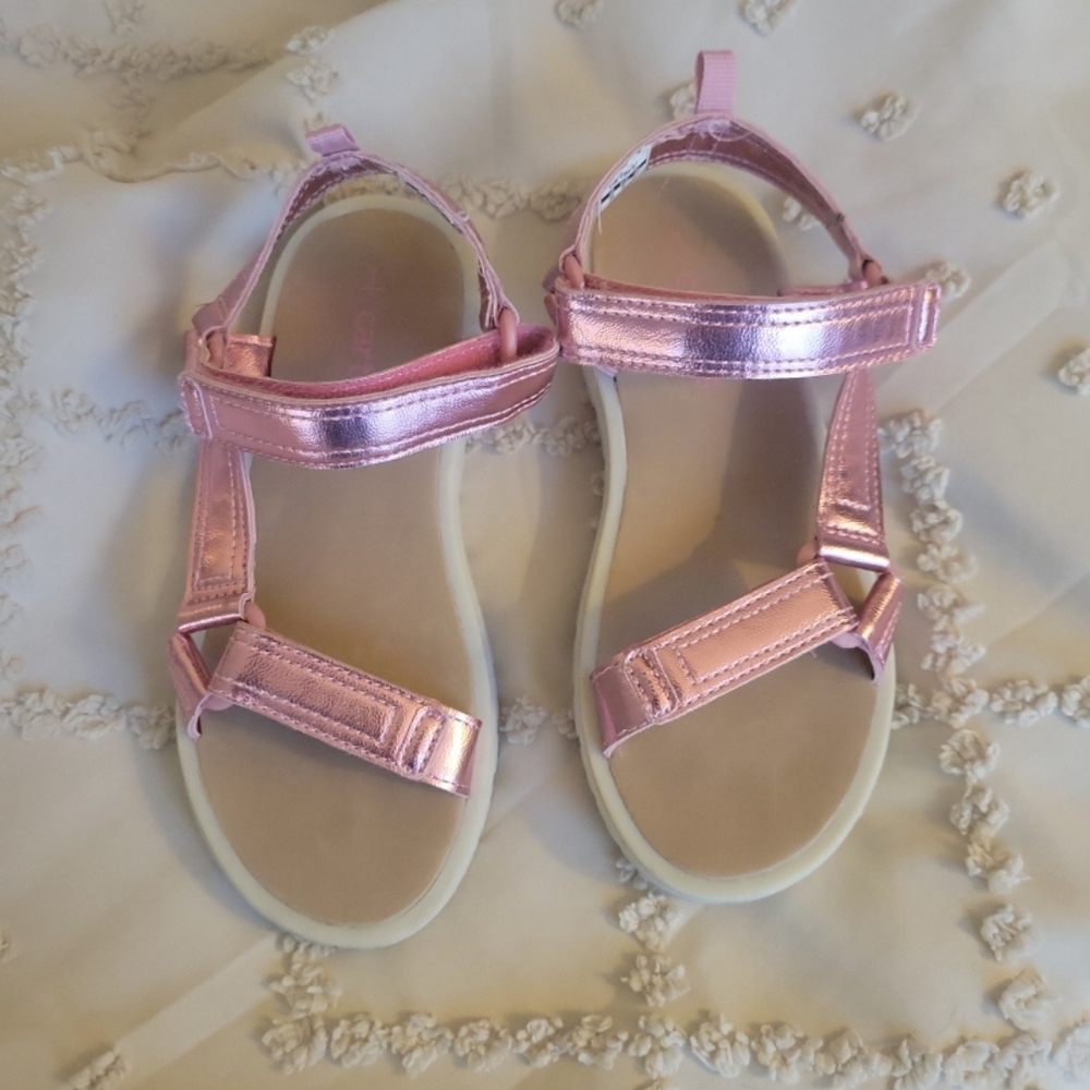 Carter's Metallic Light Pink Adjustable Strap Sandals